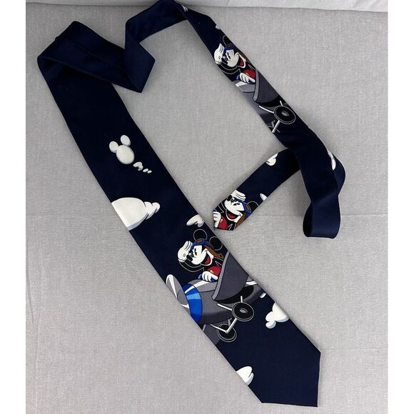 MICKEY UNLIMITED BLUE/RED/WHITE AIRPLANE MOTIF TIE - NECK TIES - 100% SILK - Picture 3 of 5